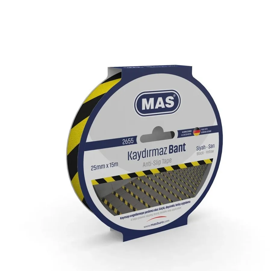 Mas 25 Mmx15 M Kaydırmaz Bant Sarı-siyah 2655