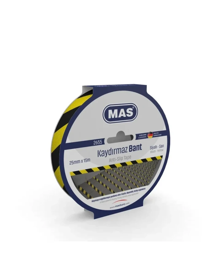 Mas 25 Mmx15 M Kaydırmaz Bant Sarı-siyah 2655