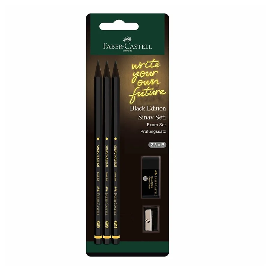 Faber Castell Black Edition Sınav Seti (3 Kalem- Silgi- Kalemtraş) 5504000044