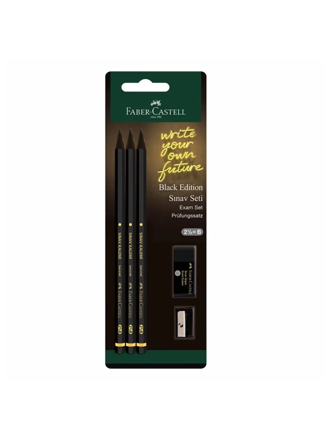 Faber Castell Black Edition Sınav Seti (3 Kalem- Silgi- Kalemtraş) 5504000044