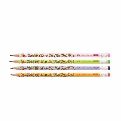 Faber Castell Desenli Jimnastik 2b Kurşun Kalem Silgili 5244000032