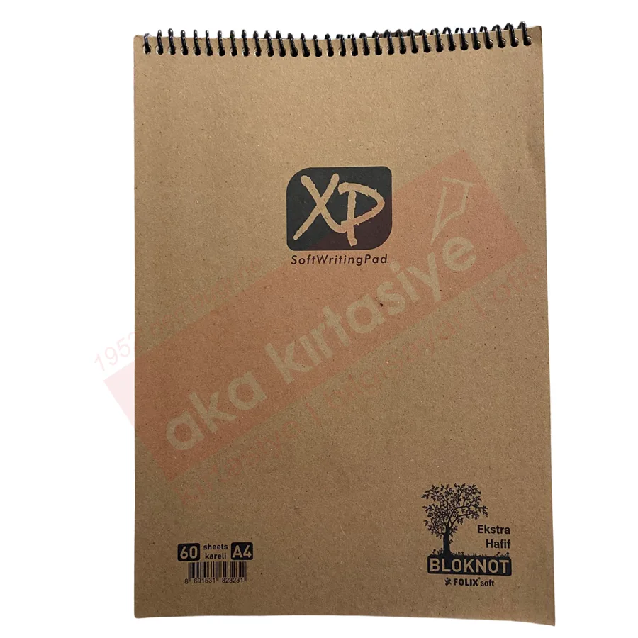Folıx Xp A4 Kraft Kapak Spiralli Bloknot Kareli 60 Yp 823231