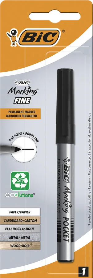 Bic Marking Fine Permanent Kalem Yuvarlak Uç Siyah 8755921\9187495