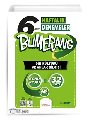 Günay Yay.- 6.sınıf Bumerang Din Kültürü ve Ahlak Bilgisi Haftalık Denemeler 2324