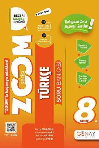 Günay Yay.- 8.sınıf Zoom Serisi Türkçe Soru Bankası 2324