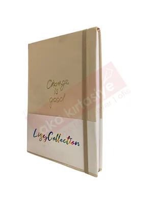 Lizy 17x24 Suni Deri Velur Desen Lastikli Defter Kareli 168 Yp Vel190k