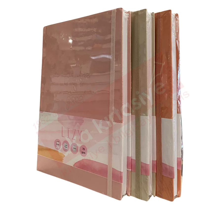 Lizy 17x24 Suni Deri Soft Model Klişeli Lastikli Defter Çizgili 168 Yp Sft190l