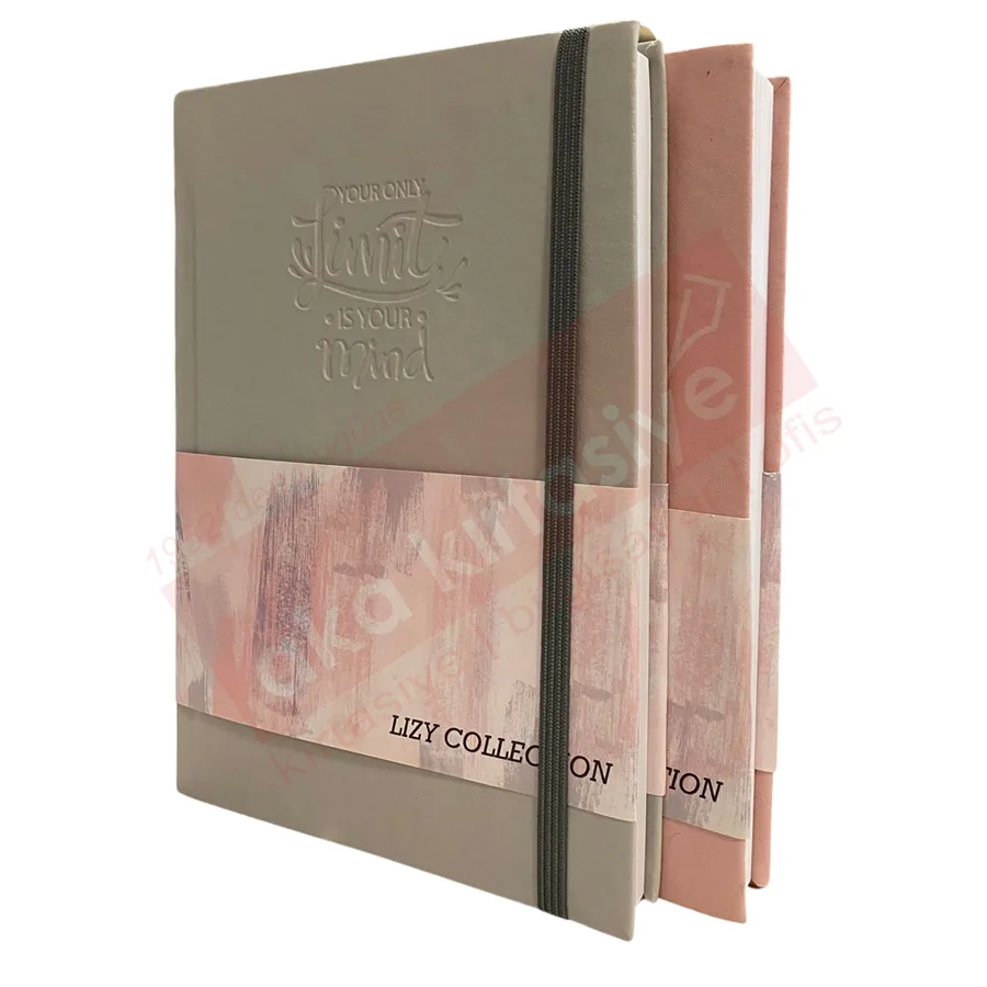 Lizy 14x20 Suni Deri Soft Model Klişeli Lastikli Defter Kareli 168 Yp Sft180k