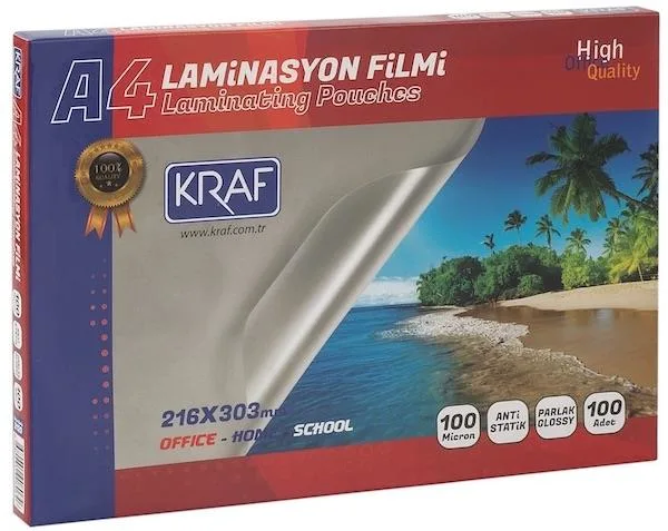 Kraf A4 100 Mic Laminasyon Filmi 100 Lü 2120