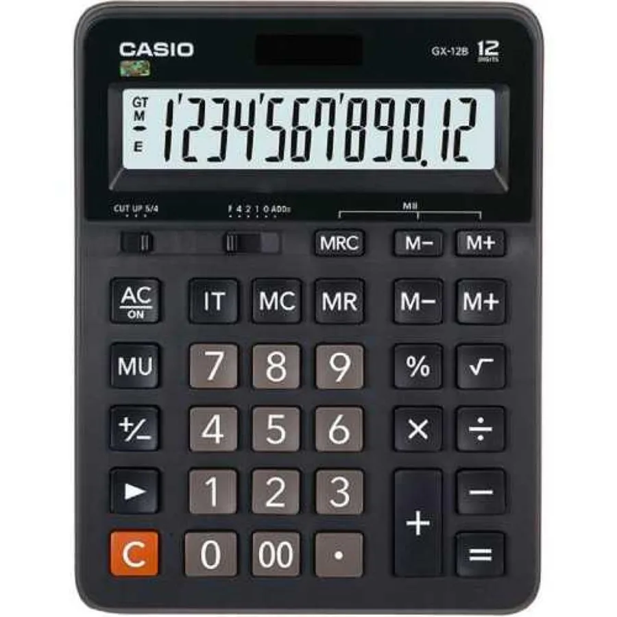 Casio Gx-12b-bk Hesap Makinesi 12 Hane