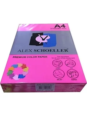 Alex Schoeller A4 75 Gr Renkli Fotokopi Kağıdı 500"lü Fosforlu Pembe Alx-742