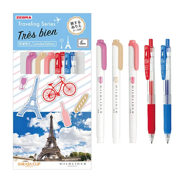 Zebra Traveling Serisi 0.5 Mm Sarasa Clip + Mildliner 5"li Se-tr-5cf