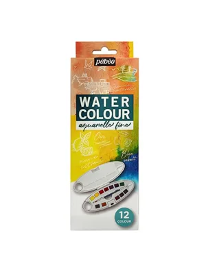 Pebeo Watercolor Oval Dizayn Aquarell 12"li Set Plastik Kutu 300101