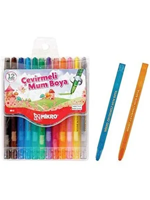 Mikro Çevirmeli Mum Boya 12 Renk Mb-13
