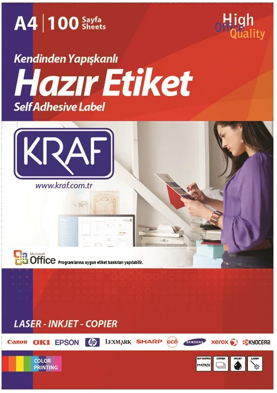 Kraf 30x12 Mm Laser Etiket 100"lü Kf-2095