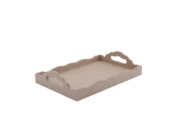 Aka Ahşap 30x20x6.5 Cm Oymalı Tepsi Tp 01