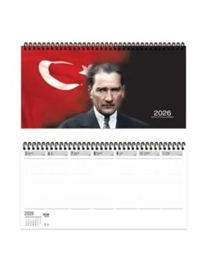 Keskin Color 16x33.5 Cm Aj-66 Spiralli Haftalık Masa Ajandası Atatürk 600142-99 (2026)
