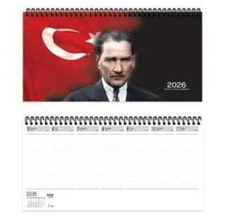 Keskin Color 16x33.5 Cm Aj-66 Spiralli Haftalık Masa Ajandası Atatürk 600142-99 (2026)