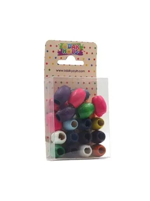 Odak Hobi 6 Mm Yuvarlak Renkli Ahşap Boncuk K0014