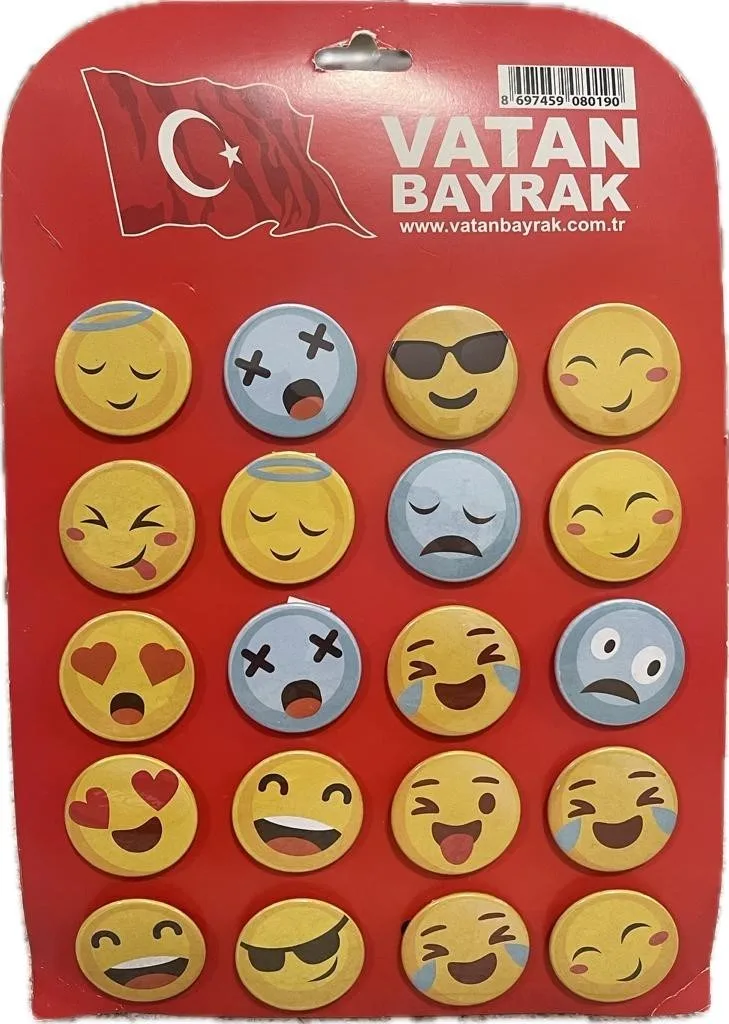 Vatan Çanta Rozeti Renkli Gülen Yüz Vt363