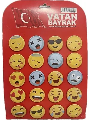Vatan Çanta Rozeti Renkli Gülen Yüz Vt363