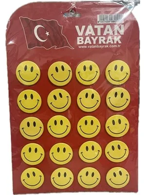 Vatan Çanta Rozeti Renkli Gülen Yüz Vt363