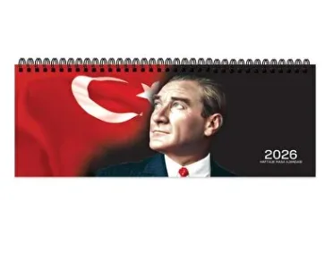 Keskin Color 12x33.5 Cm Aj-65 Spiralli Haftalık Masa Ajandası Atatürk 600141-99 (2026)
