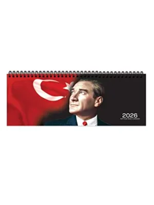 Keskin Color 12x33.5 Cm Aj-65 Spiralli Haftalık Masa Ajandası Atatürk 600141-99 (2026)