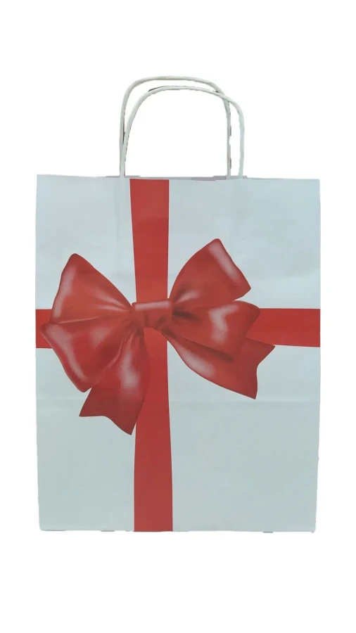 Nedi 25x31 Cm Büküm Saplı Kraft Çanta Fiyonk Baskılı 079781