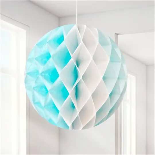Nedi 30 Cm Kağıt Top Süs Petekli Mavi-beyaz 2335wb