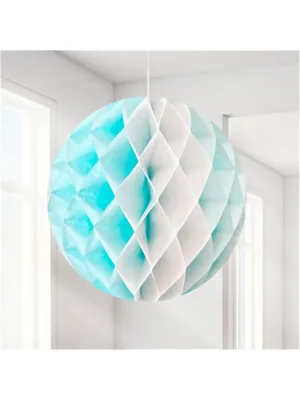 Nedi 30 Cm Kağıt Top Süs Petekli Mavi-beyaz 2335wb