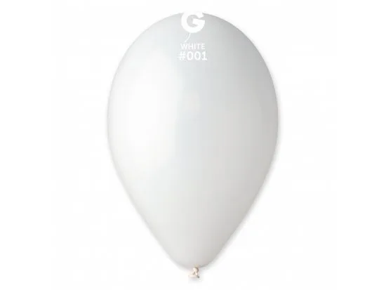 Gemar 12" Düz Renk Balon Beyaz 100"lü