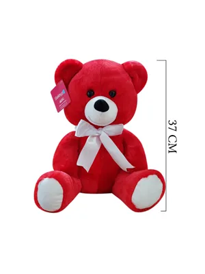 Selay 37 Cm Peluş Oturan Ayı Kırmızı 1178