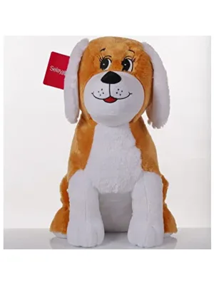 Selay 30 Cm Peluş Oturan Sevimli Köpek Kahverengi 1291