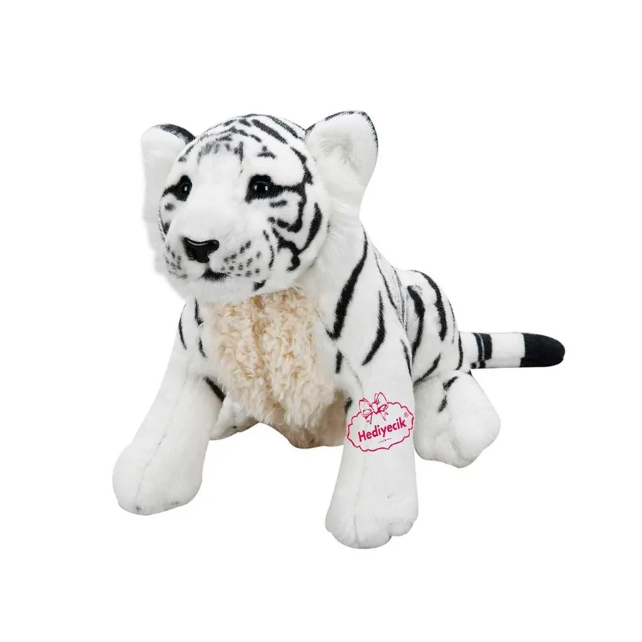 Selay 32 Cm Peluş Oturan Kaplan Gri 1335