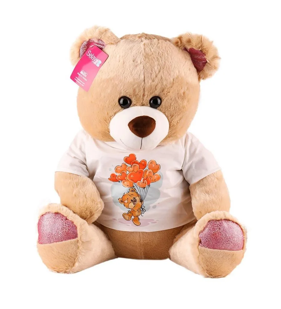 Selay 46 Cm Peluş T-shirtlü Ayı Kahverengi 1695