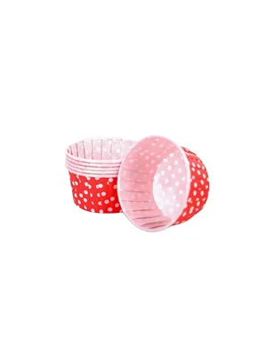 Nedi 50x40 Kağıt Cup Kek Kalıbı 25"li Kapsül No:3 Puantiyeli Kırmızı 11866