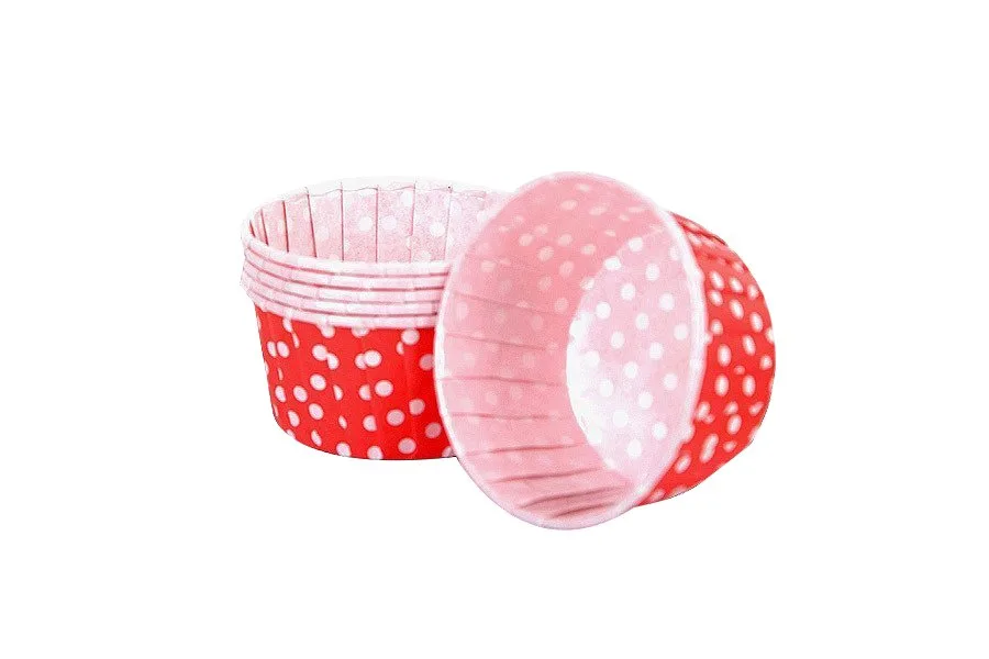 Nedi 50x40 Kağıt Cup Kek Kalıbı 25"li Kapsül No:3 Puantiyeli Kırmızı 11866