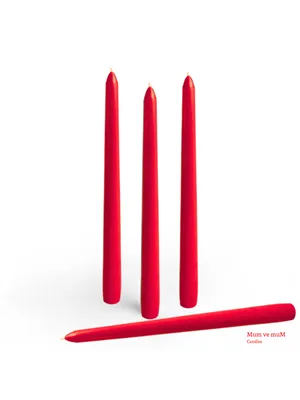Nedi 25 Cm Şamdan Mumu 4 "lü Kırmızı 1045r