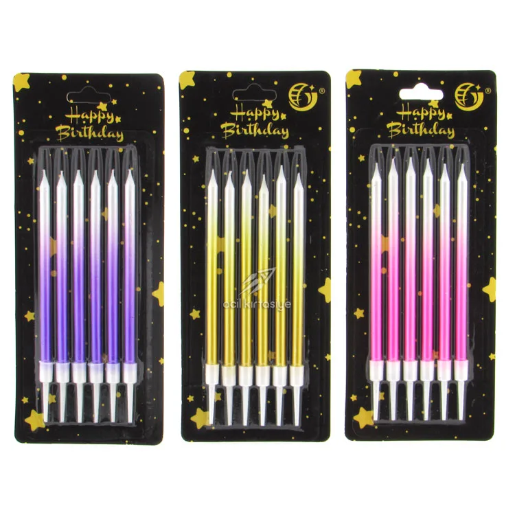 Nedi 11 Cm İnce Mum 6"lı Üç Renk Tyb-2