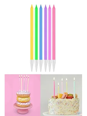 Nedi 13 Cm Şeker Çubuğu Mum 6"lı Makaron Karışık 402m