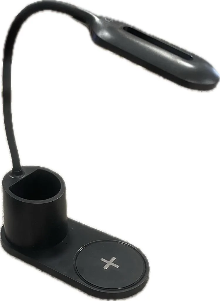 Elba Ht-513 Typec 10w Kablosuz Şarj Cihazı Kalemlikli Masa Lambası Siyah
