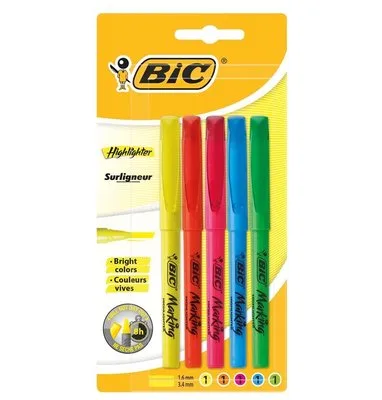 Bic Highlighter Grip Fosforlu Kalem 5 Renk 893133