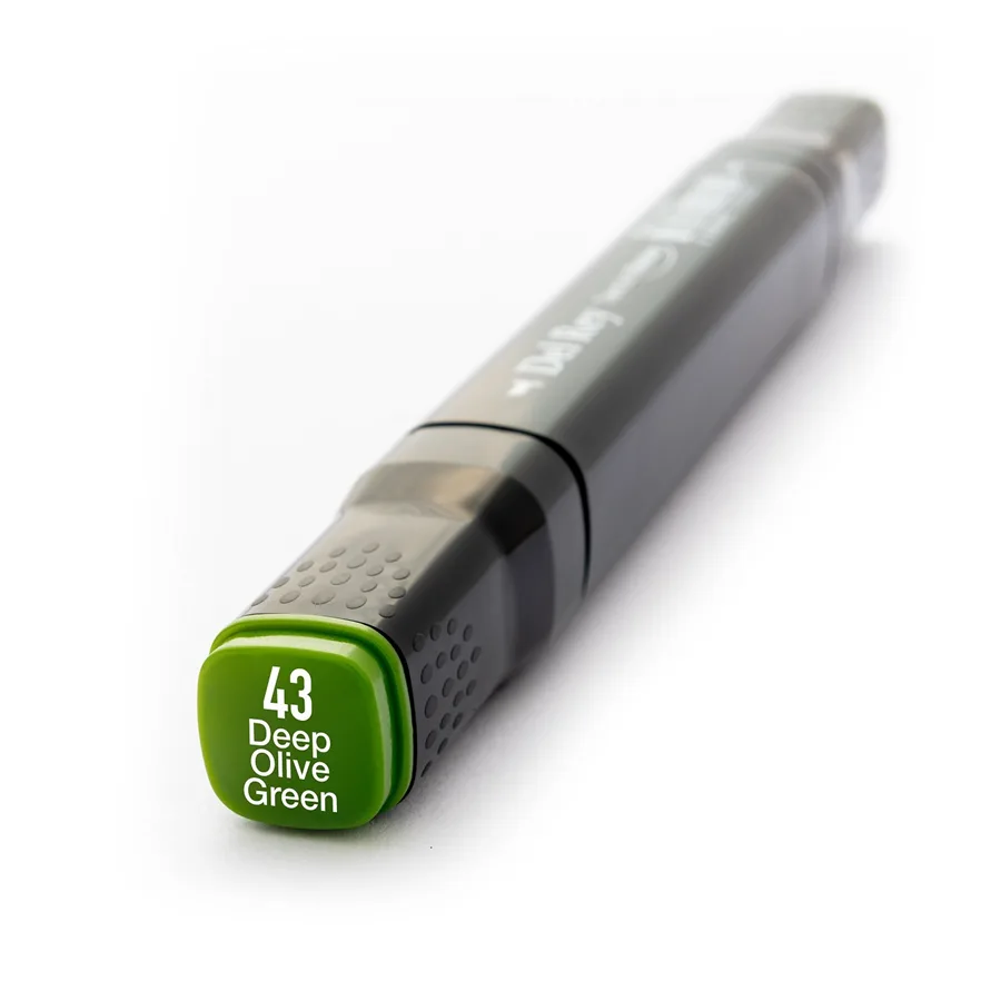 Del Rey Twin Çift Uçlu Marker Kalem G43 Deep Olive Green