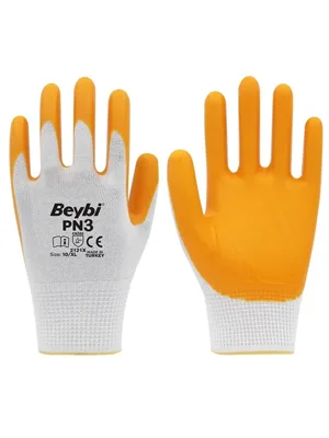 Beybi Nitri Örme Pn3 9l Beden Sarı-beyaz Eldiven