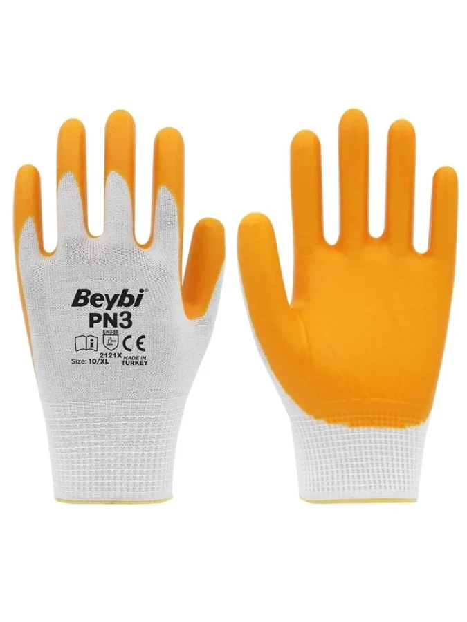 Beybi Nitri Örme Pn3 9l Beden Sarı-beyaz Eldiven