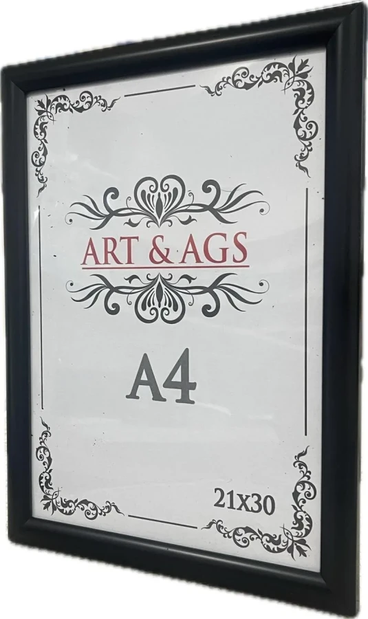 Art&ags A4 22 Mm Ahşap Görünümlü Çerçeve Siyah