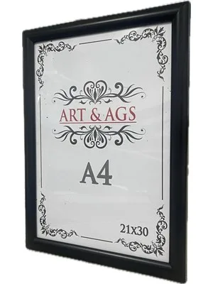 Art&ags A4 22 Mm Ahşap Görünümlü Çerçeve Siyah