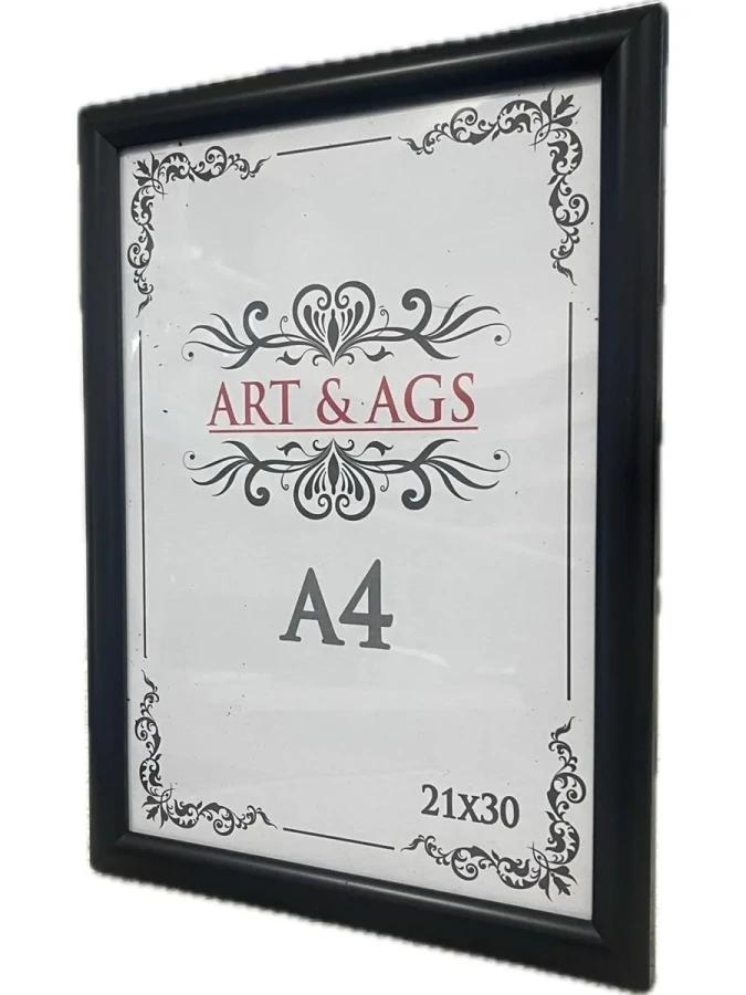 Art&ags A4 22 Mm Ahşap Görünümlü Çerçeve Siyah