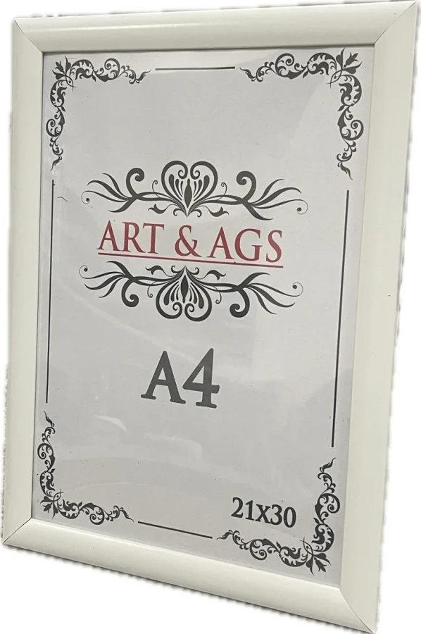 Art&ags A4 22 Mm Ahşap Görünümlü Çerçeve Beyaz